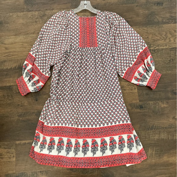 Ulla Johnson Indian Bazaar Floral Printed Silk Boho Tunic Shirt Dress - Picture 9 of 15